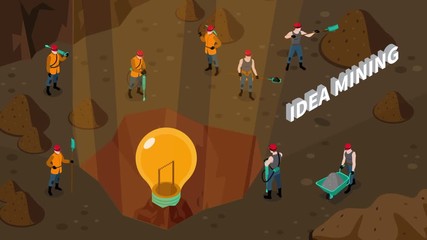 Sticker - Idea isometric concept visualization video animation footage