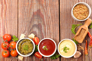 Wall Mural - assorted sauce and dip