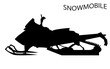 Silhouette of a snowmobile. Vector isolated object. Design element.