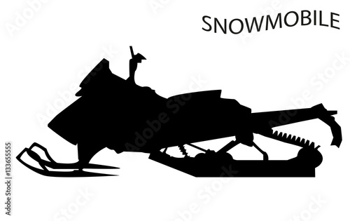 Download Silhouette of a snowmobile. Vector isolated object. Design ...