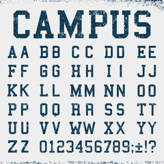 Wall Mural - College font alphabet