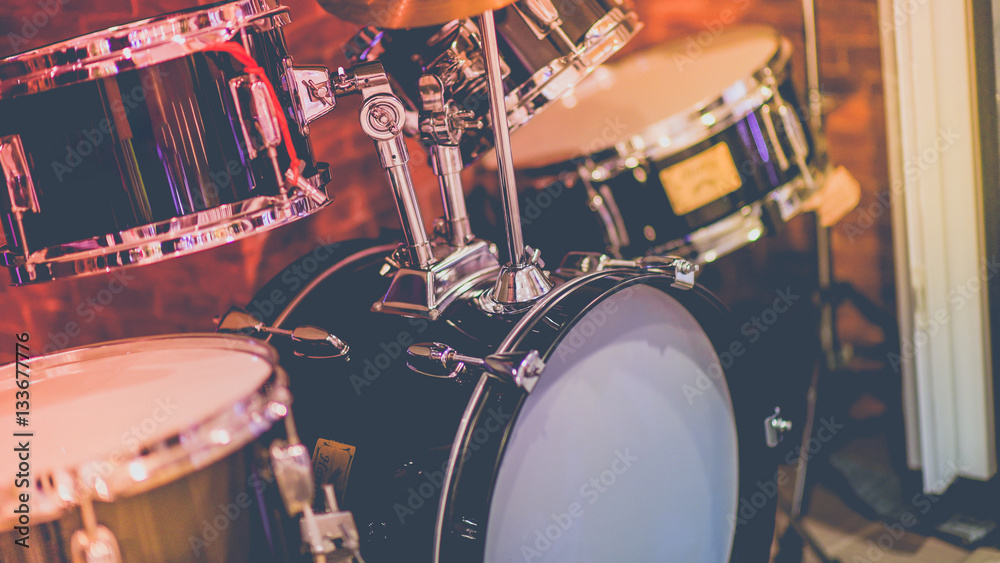 Drum is a part of the music instruments band. (Vintage Style)