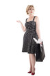 © michelaubryphoto - Pin up girl isolated on white background. Shopping concept.