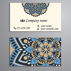 Invitation, business card or banner with text template. Round fl