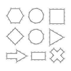 Poster - Modern geometric line shapes set vector illustration