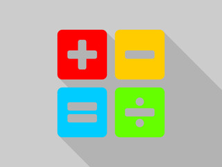 Poster - Flat design cartoon calculator vector icon. 