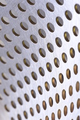 Wall Mural - Aluminum metal sheet perforated with holes texture