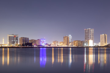 Wall Mural - Skyline of Ras al Khaimah at night