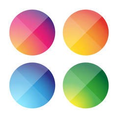 Fototapete - Empty round button vector set