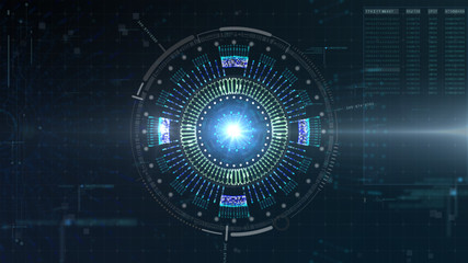 Poster - Hi-tech user interface head up display for background computer desktop screen display