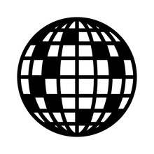 Disco Ball, Mirror Or Glitter Ball Flat Vector Icon For Music Apps And Websites