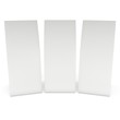 © newb1 - Three blank paper tent cards. 3d render illustration isolated. Table cards mock up on white background.