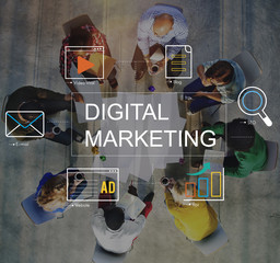 Sticker - Digital Marketing Media Technology Graphic Concept