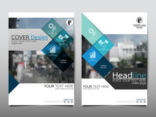 Blue square flyer cover business brochure vector design, Leaflet advertising abstract background, Modern poster magazine layout template, Annual report for presentation.