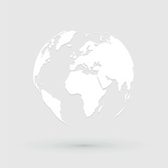 Wall Mural - world map globe icon