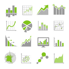 Poster - data analysis signs and financial business analytics vector icons
