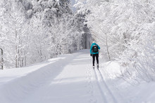 Groomed Ski Trails For Cross Country Skiing With Single Cross-co