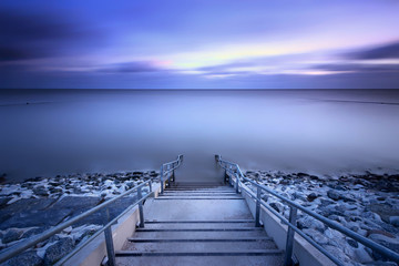 Canvas Print - Büsum Treppe in die Nordsee 