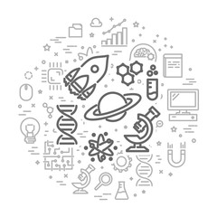 Wall Mural - vector line web concept for science