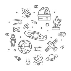 Wall Mural - vector line round concept for astronomy