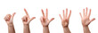 Mit Fingern zählen, Hände zeigen 1-5