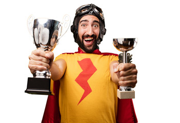 Wall Mural - crazy super hero with sport cup