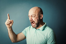 Frustrated Desperate Bearded Middle-aged  Man Screaming