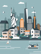 © lioputra - new york city scape flat illustration