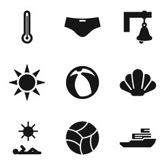 Set of 9 Summer Filled icons