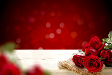 Valentine Background And Flowers 