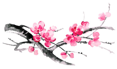 Plakat drzewa kwiat chiny