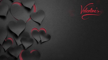 Wall Mural - dripping raindrops with happy valentine's day - romantic animation ( valentine , rain , banner )