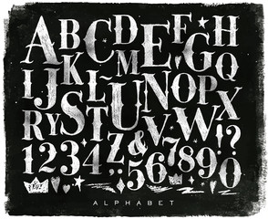 vintage gothic alphabet chalk
