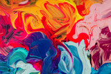 Fototapeta Młodzieżowe - macro close up of different color oil paint. colorful acrylic. modern art concept.