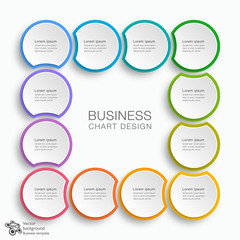 Sticker - Business Chart Design 12-Step #Vector Graphic 