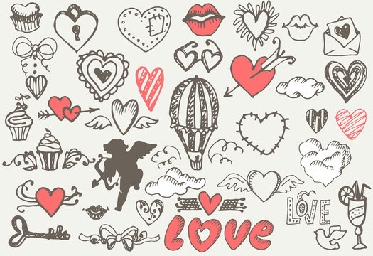 valentine's day design elements.