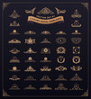 © Extezy - Luxury royal logo set. Crest, emblem, heraldic monogram. Vintage flourishes elements