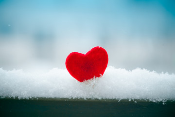 Wall Mural - heart in snow Valentines day symbol