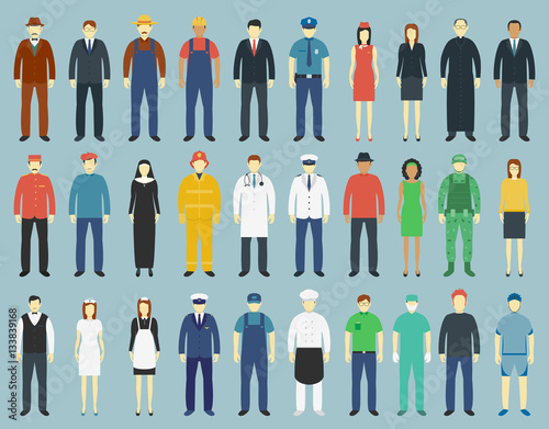 Cuadros en Lienzo Profession People set. People avatar icons. Vector