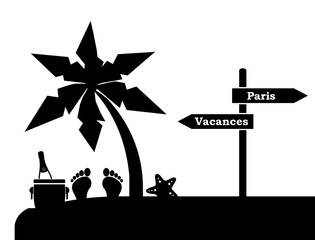 Poster - Vacances à la plage : panneau vacances ou Paris