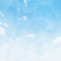  Blue sky with clouds in grunge style.
