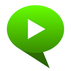 Poster - play green bubble icon