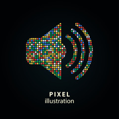 Wall Mural - Speaker - pixel illustration.