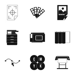 Poster - print icons set, simple style