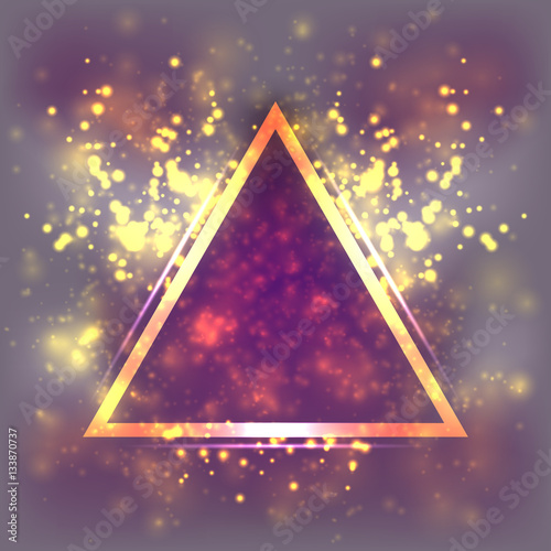 Abstract Light Background Triangular Gold Frame Blurred Pastel