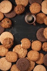 Canvas Print - Various cookies and coffee