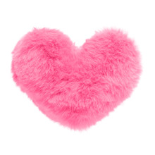 Shaggy Pink Heart Isolated On White Background