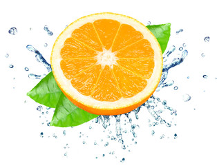 Wall Mural - orange splash isolated