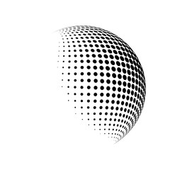 Sticker - halftone globe logo  vector symbol icon design.