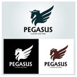 Pegasus logo design template ,Vector illustration